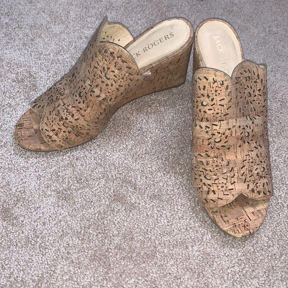 Jack Rogers Ronnie Tan/Brown Wedge Cork Sandal - Picture 2 of 12